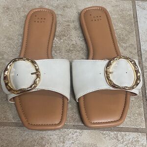 a new day Sandals with Gold Ring Buckles -8.5